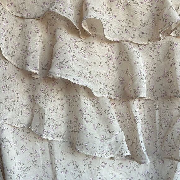 Floral Ruffle Blouse - Cream - Picture 6 of 6